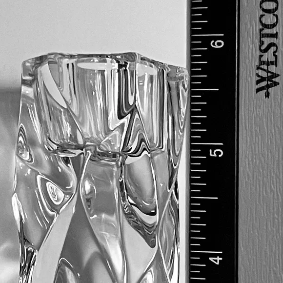TIFFANY & Co. ROCK CUT Crystal Candlestick / 5.75 Inches / DISCONTINUED & Rare - Picture 8 of 9